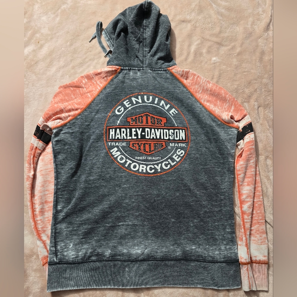 Harley-Davidson Genuine Oil Can Burnout Hoodie Colorblock Women's  99195-14VW 1W - Picture 7 of 9